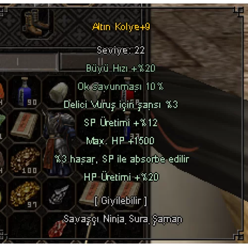  +9 dolunay kılıcı   25 ort  8 zeka  8 canlılık